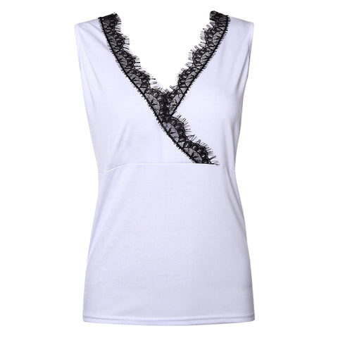 New Sexy Tank Tops Women Summer Vest Tops simple Sleeveless Ladies V Neck Slim Sexy Tanks Tops AQ705937