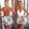 Sexy print lace summer dress Strap deep v neck high waist beach dresses women slit backless  dress