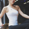 New Single Shoulder Tank Tops Women Sexy Contrast Color New Fashion Fitness Singlet Vest Wicking Clothes For Women