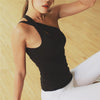 New Single Shoulder Tank Tops Women Sexy Contrast Color New Fashion Fitness Singlet Vest Wicking Clothes For Women