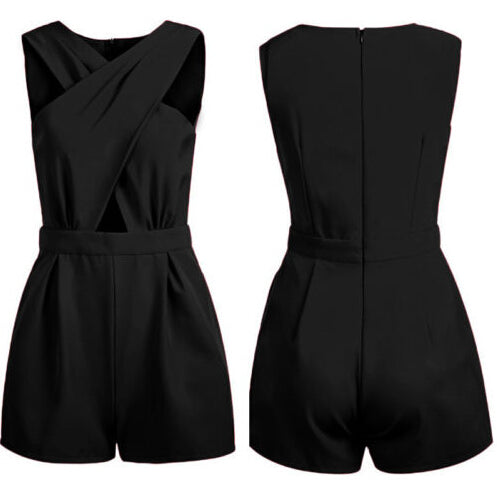 New Solid Sexy Womens Celeb Backless Playsuit Jumpsuit Romper Shorts Summer Beach