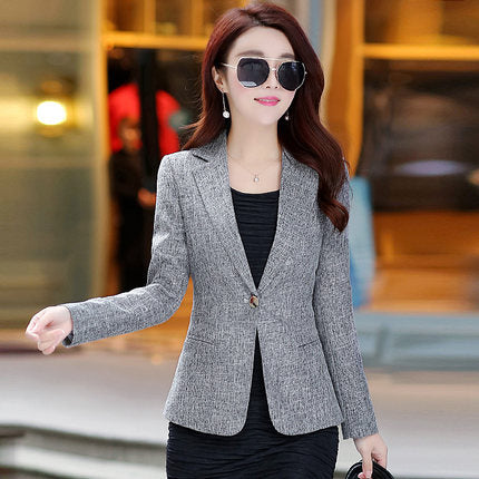 New Spring Autumn Plus Size 4XL Womens Business Suits One Button Office Female Blazers Jackets Short Slim Blazer Women Suit