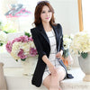 2022 New Spring Autumn Women Long Blazers Korean Long Sleeve Business Suits Jackets Coats Casual Slim Solid Female Outerwear