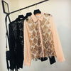 2022 New Spring Autumn Women's Bling Sparkle Sequined Tassel Loose Shirt Female Long Sleeve Chiffon Blouse Tops