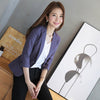 2022 New Spring Korean Leisure Suit Slim Women  Office Lady Cotton Linen Blazer Jacket