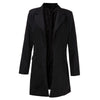 2022 New Spring Outwear Women Jacket Fashion Lapel Collar Long Sleeve Single Button Elegant Black Work Long Coat feminino