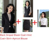 2022 Styles Uniform Designs Formal Business Suits With 4 Piece Blazer and Skirt and Vest Coat & Waistcoat and Blouses Sets