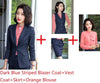 2022 Styles Uniform Designs Formal Business Suits With 4 Piece Blazer and Skirt and Vest Coat & Waistcoat and Blouses Sets
