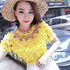 2023 Summer Autumn Women Lace Blouse Sweet Floral Hollow Out Lace Shirt Female Backless Mesh Blouses Blusas Short Tops AB929