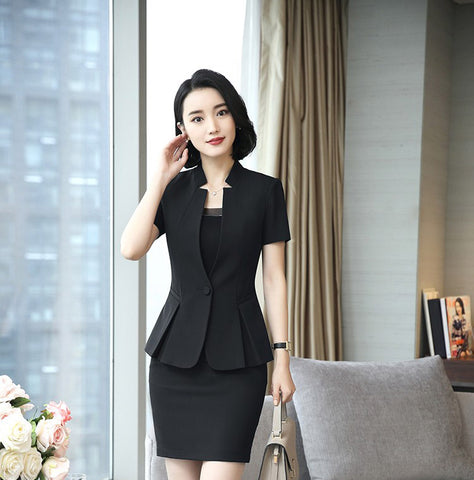 2022 New Summer Women Sexy V-Neck Solid Blazer Ruffle Slim Short Sleeve Jacket Coat Outerwear Ladies Business Work Wear
