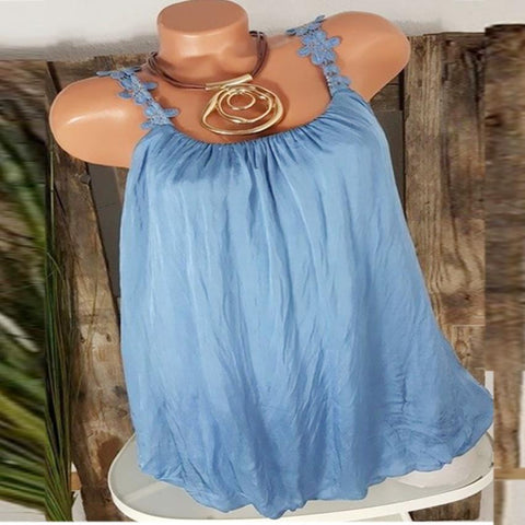 2022 New Summer Women Tops Plus Size Women Solid Floral Sleeveless Vest Top Women Ladies Loose Pullover Tops Shirt#GHC