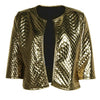 New Women Blazer Women Spring Summer Lozenge Women Gold Sequins Blazer Jackets Three Quater Sleeve Coats Outwears S-2XL ~~