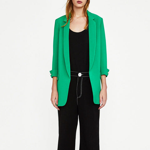 New Women Blazers And Jackets Spring Autumn Casual Long Women Suits Wide Waisted Solid Female Jacket chaqueta mujer