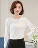 New Women Blouses Shirt Hollow Out Lace Blouse Tops For Shirt Geometry Casual For Work Blusas White Pink 9/10 Sleeve S-3XL