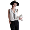 New Women Chiffon Blouse Korean Fashion Sleeveless Women V Neck Chiffon Blouse Shirt Women Tops