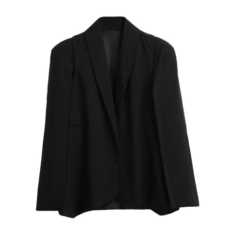 New Women Cloak Cape Blazers And Jackets Lapel Split Pockets Casual Solid Coat Suit Runway Workwear Femme Blazer Feminino
