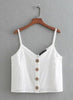 New Women sexy sleeveless camis tank tops spaghetti strap ladies summer vest sling tops harness button t shirt LS2329