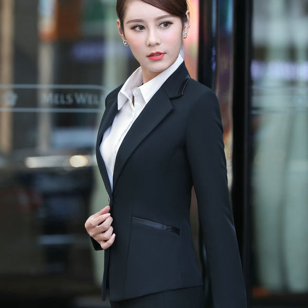 New blazers women slim fashion black long sleeve plus size jacket coat formal office ladies Business work wear