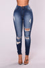 New jeans woman ripped Stretch cotton high waist jeans Casual Pleated skinny jeans woman denim pants trousers women