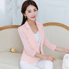 New summer Chiffon Thin Loose Womens Blazer Turn Down Collar Solid Cardigan Three Quarter Sleeve Feminino Blaser Tops