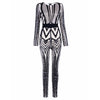 2022 Newest Summer Jumpsuit Women Celebrity Party Long Sleeve O-Neck Sequined Sexy Night Out Bodycon Bodysuit Women Wholesale