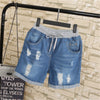 Plus size 4XL 5XL Summer Ripped Jeans Short Pants Women Casual Lace Up Capris Ladies Wide Leg Denim Jeans Harem Pants C3200