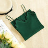 Ruffles design Knitted Tank Tops Women Sexy Sweet Crop tops Hight Quality Solid Tops Kawaii white black spaghetti shirts