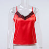 Satin Women's Shirt Mike Strap Elegant Crop Top Sexy V neck Camis Women Short Sleepwear Female Lace Top Summer Party Blusa