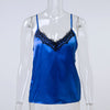 Satin Women's Shirt Mike Strap Elegant Crop Top Sexy V neck Camis Women Short Sleepwear Female Lace Top Summer Party Blusa