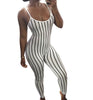 Sexy Stripe Jumpsuit Lady Sleeveless Long Romper Stretch Bodysuit Leotard Strapless Slim Pencil Long Playsuit