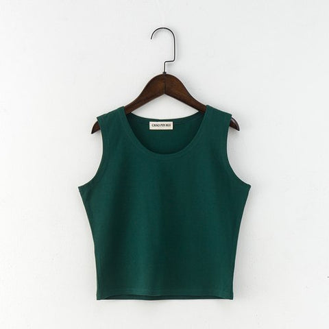 Sexy Summer Women Candy Color Cotton Tanks Camisole Fitness T Shirt Top Basic Tank Top Crop Blusas Vest Camisole