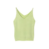 Sexy Women Fashion Summer Icecr Camisole Bruiser Crop Top Glittering Knitting Vest Top V-Neck Blouse Casual Tank Tops