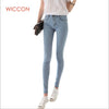 Slim High Waist Jeans Woman Female Casual Denim Trousers Women Skinny Pencil Pants Full Length Spodnie Damskie Jeans WICCON