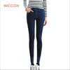 Slim High Waist Jeans Woman Female Casual Denim Trousers Women Skinny Pencil Pants Full Length Spodnie Damskie Jeans WICCON