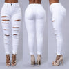 Slim Jeans for Women New Fashion Summer Ripped Skinny Denim Jeans Sexy Hole Jeans White Black High Waist Pencil Jeans