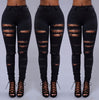 Slim Jeans for Women New Fashion Summer Ripped Skinny Denim Jeans Sexy Hole Jeans White Black High Waist Pencil Jeans