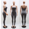 2022 Solid Sexy Strap Backless Bodycon Bandage Long Pants Summer Basic Jumpsuit Women Sexy Rompers One Piece Bodysuits For Women