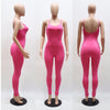 2022 Solid Sexy Strap Backless Bodycon Bandage Long Pants Summer Basic Jumpsuit Women Sexy Rompers One Piece Bodysuits For Women