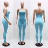 2022 Solid Sexy Strap Backless Bodycon Bandage Long Pants Summer Basic Jumpsuit Women Sexy Rompers One Piece Bodysuits For Women