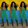 2022 Solid Sexy Strap Backless Bodycon Bandage Long Pants Summer Basic Jumpsuit Women Sexy Rompers One Piece Bodysuits For Women