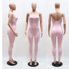 2022 Solid Sexy Strap Backless Bodycon Bandage Long Pants Summer Basic Jumpsuit Women Sexy Rompers One Piece Bodysuits For Women