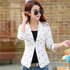 Spring And Autumn Women Blazer Slim Fashion Printed Short Jacket Women Blazer Three quarter sleeve Large size Blazer X638
