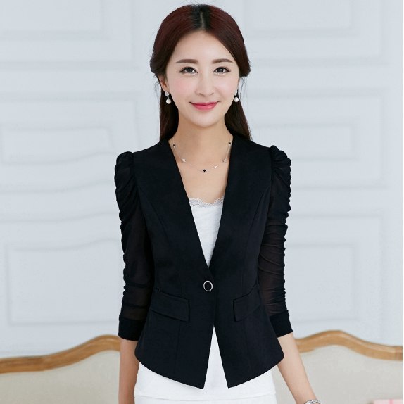 Spring And Summer New Fashion Three quarter sleeve Blazer Women Slim V-neck Short Blazer Women Single buckle Blazer X472