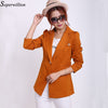 Spring Autumn Fall Blazer Long Sleeve Single Breasted Women Coat Slim Fitted Short Jackets Feminina Tops  work wear #BL12
