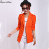 Spring Autumn Fall Blazer Long Sleeve Single Breasted Women Coat Slim Fitted Short Jackets Feminina Tops  work wear #BL12