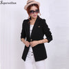 Spring Autumn Fall Blazer Long Sleeve Single Breasted Women Coat Slim Fitted Short Jackets Feminina Tops  work wear #BL12