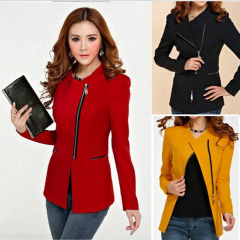 2022 Spring Autumn Women Blazer Long sleeve Jacket Suit Casual Coat Short Slim Fit Outerwear Blaser Work Wear