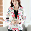 Spring Autumn Floral Print Women Vintage Short Blazer Lapel Slim Fit Long Sleeve Blazers Female  Casual Retro Blazers 203