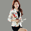 Spring Autumn Floral Print Women Vintage Short Blazer Lapel Slim Fit Long Sleeve Blazers Female  Casual Retro Blazers 203