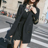 Spring Autumn New Korean Fashionable Navy Blazer Women Embroidery Suit Jackets Woman Plus Size BLACK Blazers Coats Z396